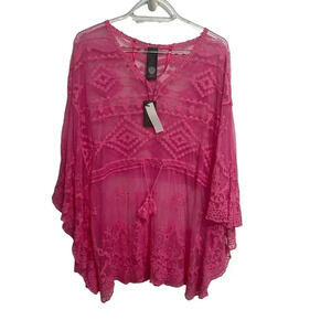 Vince Camuto NWT Azalea Pink Lightweight Sheer Blouse Cover up Size 0/S